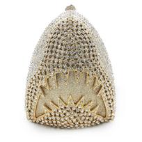 Luxury Blue Rhinestone Shark Evening Clutch Bag High End Crystal Women's Purse Diamond Wedding Party Handbags Stone Cluthces 19cmX10cmX5cm