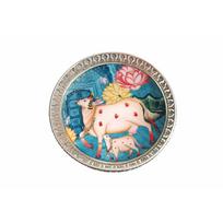 Handcrafted German Silver Pichwai Cow Design Tray 8 Inch | Round Pooja Thali | Decorative Serving Tray