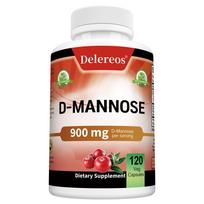 Organic D-Mannose Dietary Supplement, With Organic Cranberry, 120 Capsules Per Bottle 120 Capsules
