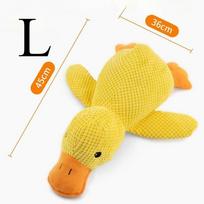 Plush Duck-Shaped Dog Toy with Quacking Sound for Teeth Grinding Relief L – yellow yellow