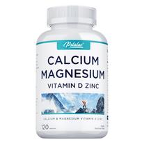 Pslalac Calcium Magnesium Zinc Nutritional Capsules, with Vitamin D Complex Formula, Daily Nutritional Supplementation 120*2 white
