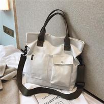 2021 Korean Style Women's Canvas Tote: Large, Trendy Crossbody & Shoulder Bag for Students