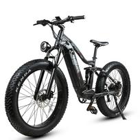 SAMEBIKE RS-A08-II 1000 W elektrinis kalnų dviratis, 26 colių riebios padangos visureigis motociklas su 48 V 17 Ah baterija dviguba pakabos sistema juoda