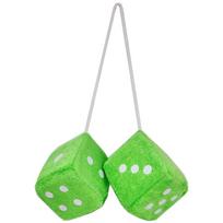 Individualus 3D kvadratinis kauliukas pliušinis žaislas su logotipu automobilio pakabukui 7cm Pair white
