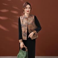 Spring & Autumn Vest Set for Middle-Aged & Elderly Women - New Chinese Style Sleeveless Jacket XL