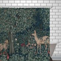 William Morris Art Ornamental Shower Curtain Strawberry Thief Vintage Pattern Botanical Birds Floral Nouveau Bathroom Decor 90x180cm
