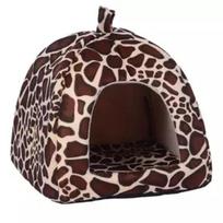 Patogus pliušinis miegamojo lizdo minkštas narvas naminių kačių šunims Leopard print S