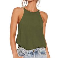 Slim Women Vest Bright-colored Cotton Blend Casual Style Skin-friendly Summer Vest for Dating XL