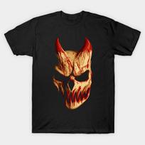 Men Black Print T-shirt The Devil Mask Slaughter To Prevail No-Cut Heat Transfer Print Cotton Tshirt S juoda