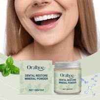 Teeth Restoration Mineral Powder Deep Cleaning Teeth Whiten Improve Yellow Stain Gum Care Refresh Breath Tooth Brighten Powder 30g brown