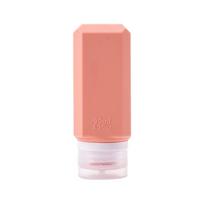 Squeeze Silicone Refillable Bottles 60/90ML Shampoo Sub-Bottling Shower Gel Lotion Bottle  Travel Pink-90ML