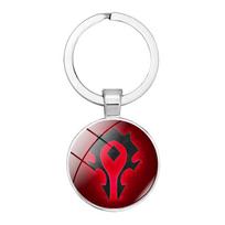 World of Warcraft Alliance Key Chain Dome Glass Pendant Game Gift for Players