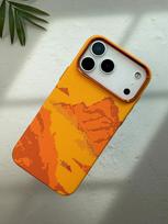 Orange Metal Lens Frame Carbon Fiber Pattern Phone Case For iPhone 17 Pro Max 17 Pro Magnetic Wireless Charging Protect Cover IPhone 17 Pro