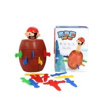 Funny Pirate Barrel Toy Lucky Game Jumping Pirates Bucket Sword Stab Tricky Toy Family Interactive Games Competitive PK Toy Gift OneSize