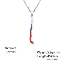 EUEAVAN Enamel Chile Map Flag Pendant Necklaces For Women Men Stainless Steel Charm Republic of Chilean Patriotic Jewelry Gifts