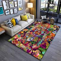 Colorful Abstract Art Pattern Carpet for Living Room Decor, Modern Style Suitable for use as an anti-slip for living room bedroom sofas 40x60cm( 15x23in )