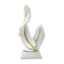 Feather Ornament, Decorative Table Decoration with Fine Carving, Decorative Feather Sculpture for Home Living Room Office Garden balta