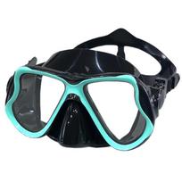 Adult Large Frame Silicone Diving Mask and Snorkel Set for Men and Women One Size black