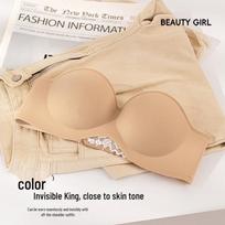 Strapless Push-Up Bra for Women, Non-Slip, Wire-Free, Small Bust Support, Side Control, Shaping