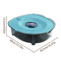 Cat Litter Box Removable Anti-Splash Odor Control Open Top Toilet Kitten Litter Tray For Small Medium Big Pet Indoor Travel mėlyna
