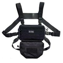 Detachable Combination Outdoor Camping Hiking Tactical Chest Bag Multifunction Adjustable Quick Release MOLLE Vest Bag black