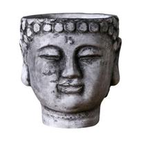 Buddha Head Planter Plant Flower Container Home Decor Housewarming Gift Decorative Flower Pot for Indoor Outdoor Study Room pilka spalva