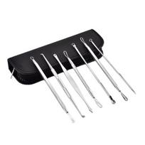 7Pcs Blackhead Remover Tool Kit Acne Needle Set for Face Skin Blemish Extractor with Storage Box Stainless Steel Pimple Popper 7pcs black