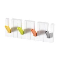 Piano Keys Wall Hooks Wall Mounted Organzier with 4 Hooks Adhesive Piano Design Entryway Hooks for Keys Hats Umbrellas Clothes Bathroom Kitchen įvairiaspalvis