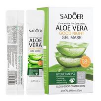 Aloe Goodnight Gel Mask Sleep Mask Containing Aloe Vera Extract Designed for Facial Care, Hydration, Brighten, Moisturizing No-rinse 1 Box/20pcs