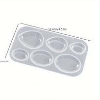 Crystal Epoxy Resin Cut Surface Oval Water Drop Pendant Silicone Mold Diy Earring Pendant Keychain Mold gray