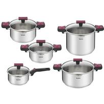 Tefal Cook&clip puodų rinkinys 10 vnt. su dangčiais, indukcija