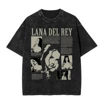 Vintage Washed Lana Del Rey UK and Ireland Tour  T Shirt Men Women Fashion Pop Music Tshirts Summer Cotton Short Sleeve Tee S
