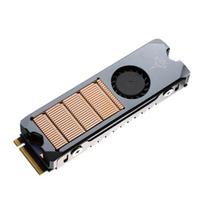 SSD Radiator Professional Temperature Control Metal PWM Cooling Fan Hard Disk Heat Sink Thermal Pad for M.2 SSD sidabras