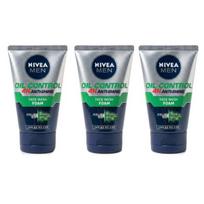Nivea Men Oil Control Cleansing Foam 100ml x 3pcs