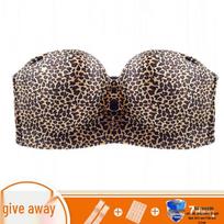 Plus Size Strapless Push-up Invisible Wire-free Bandeau Bra for Women 34/75D