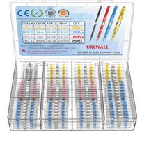 300pcs Waterproof Solder Seal Heat Shrink Wire Butt Terminal Connector Set W/Box