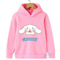 New Kids Cinnamoroll Hoodies Boys Clothes Girls Clothing Fashion Baby Autumn Warm Sweatshirt Children Cartoon Pullover Tops 100cm rožinė