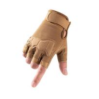 Outdoor fitness non-slip shock absorption cycling autumn wear-resistant training gloves L smėlinė