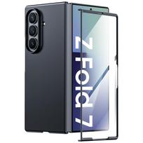 Slim Fit Case for Samsung Galaxy Z Fold 7, with Front Built-in Screen Protector, Ultra Thin Matte PC Protective Cover-Blue juoda