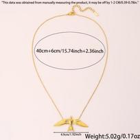 Non-Fading Titanium Steel Necklace with Exquisite Bird Pendant - High-End European & American Clavicle Chain for Women