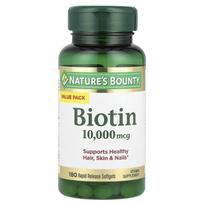 Nature's Bounty, Biotin, 10,000 mcg, 180 immediate-release softgels