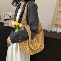 Fashion Woven Women's Handbag Tote Woven Bag One Size chaki