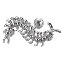 Stainless Steel Centipede Studs Earrings Vintage Geometric Personality for Women Men Ear Bone Nails Jewelry Gift