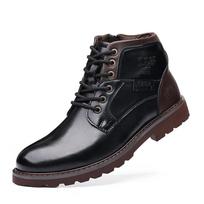 Odiniai Vyriški Aulinukai Botas Dydis Plius Retro Aukšti Batai Lauko Darbo Laisvalaikio Batai Motociklo Koviniai Batai Madingi Rudens Rudo 39 juoda