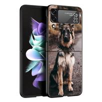 Phone Case for Samsung Galaxy Z Flip 3 4 5 6 7 Folding Shell For Samsung Z Flip4 Flip5 PC Hard Cover Beauty German Shepherd Dog Galaxy Z Flip6