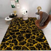 Lavos įtrūkimų rašto kilimas Įvairių stilių Su raudonais oranžiniais švytinčiais įtrūkimų raštais Neslystantis kilimas svetainės dekoravimui 40x60cm black
