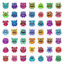 50/100 Pcs Cute Cartoon HD Colorful Monster Fun Stickers DIY for Skate Helmet Bike Toy Shelf File Holder Thick Waterproof Decals
