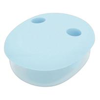 2 in 1 No Mess Snack Container Leak Proof Food Storage Snack Box with Finger Lid Keep Hands Clean Blue mėlyna