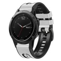 Garmin Fenix 7X silikoninis + odinis greito atsegimo laikrodžio dirželis balta