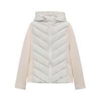 Women's Cross-Border Hooded Patchwork Waist-Cinching Cotton Jacket - European & American 2025 Autumn/Winter Fashion. M